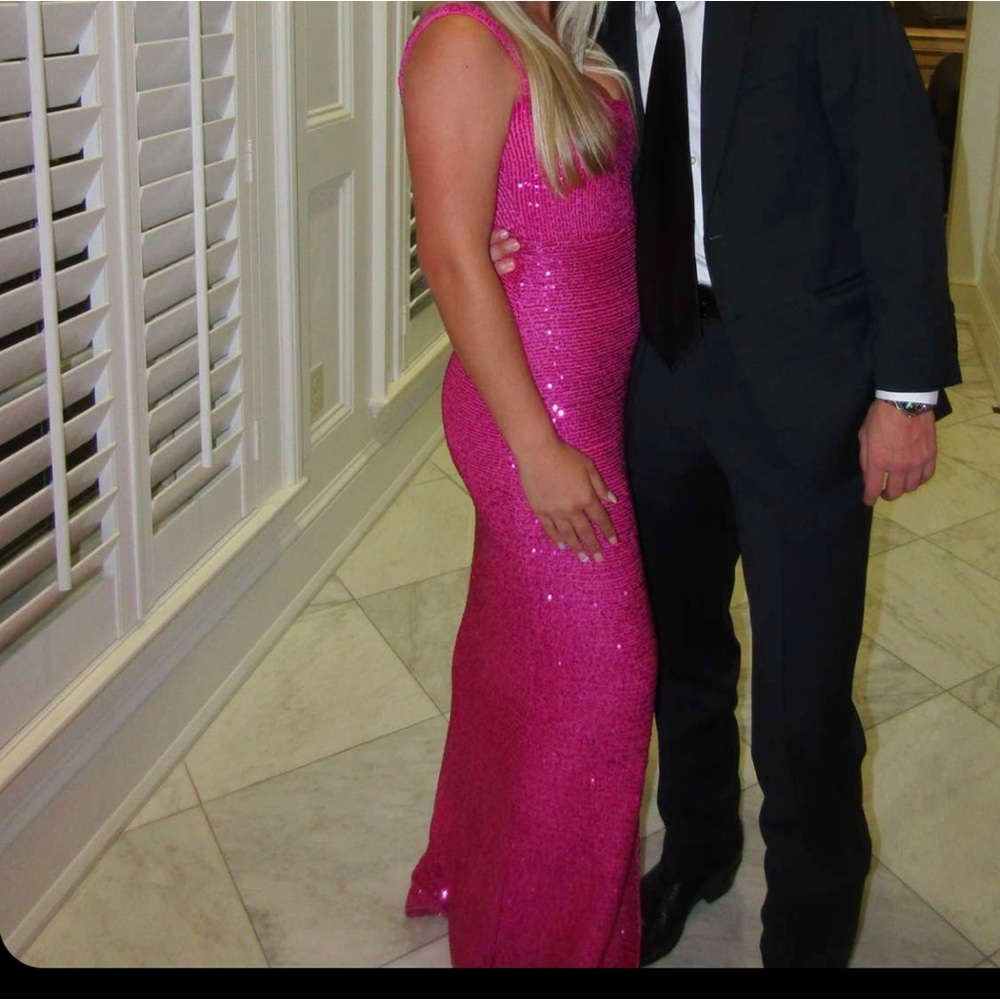 Sparkly pink maxi dress